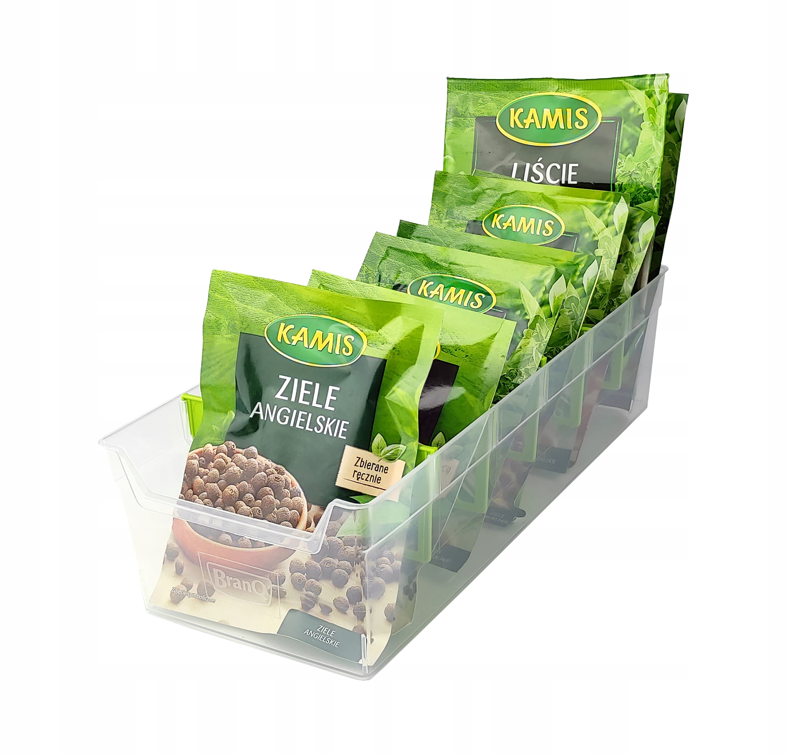 

Pojemnik organizer pudełko zioła przyprawy torebki