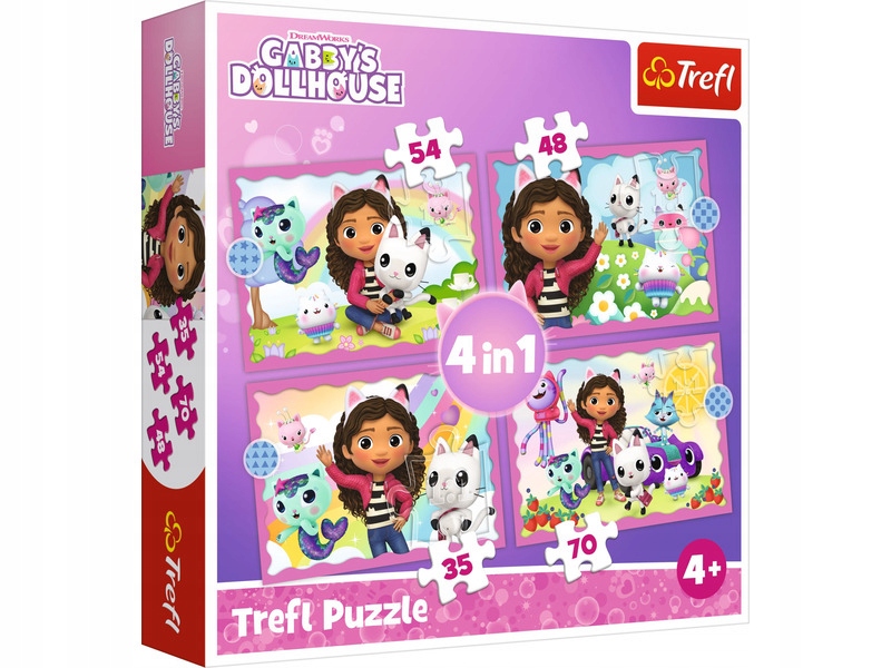 

Puzzle Trefl Koci Domek Gabi Przygody Gabi 4w1