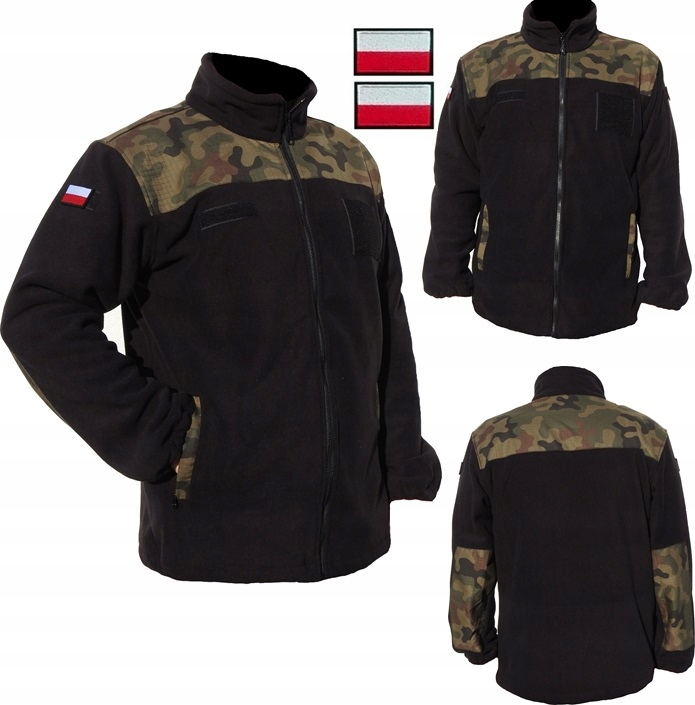 Bluza Polarowa Wojskowa Moro Kurtka Flagi roz. XXXL