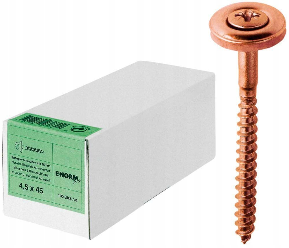 Farmářský šroub A2, povrch měď, Pzd 2 4,5x25 15 E-NORMpro