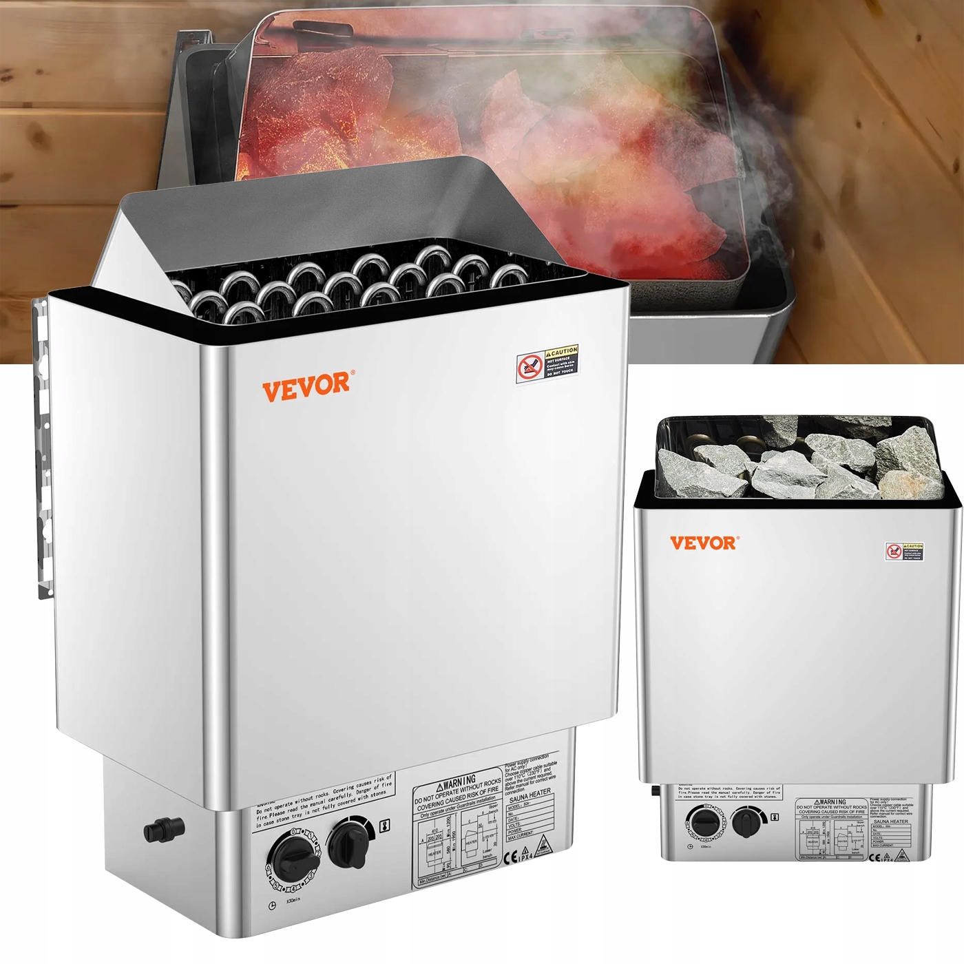 Elektrická saunová pec 8kW 400V Ovládanie Nerezová Oceľ 110C 12m3