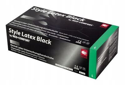 

Ampri Style Latex Black Rękawiczki Bezpudrowe L