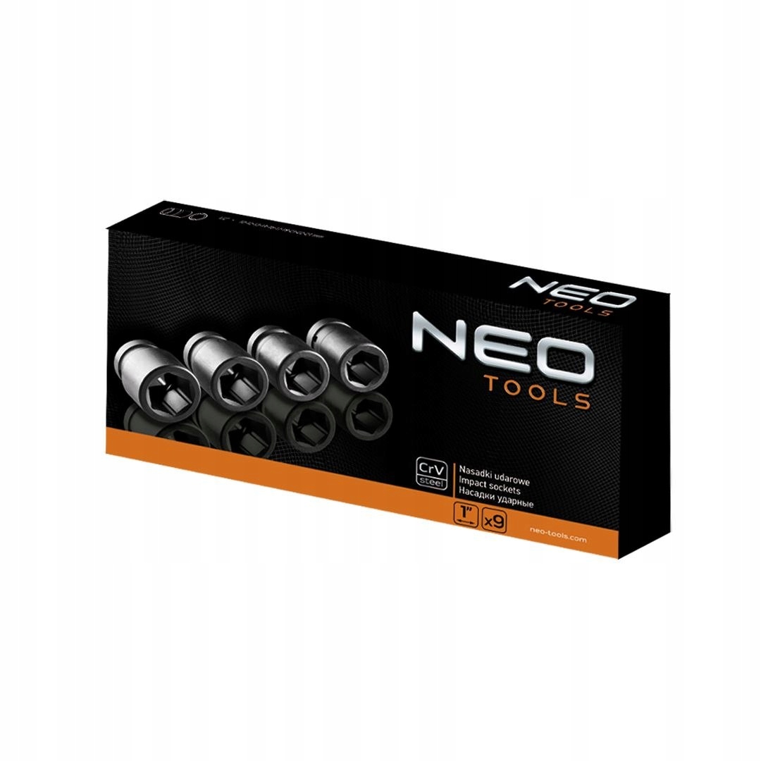 Nasadki udarowe 1", 27-50 mm, zestaw 9 szt. Marka Neo Tools
