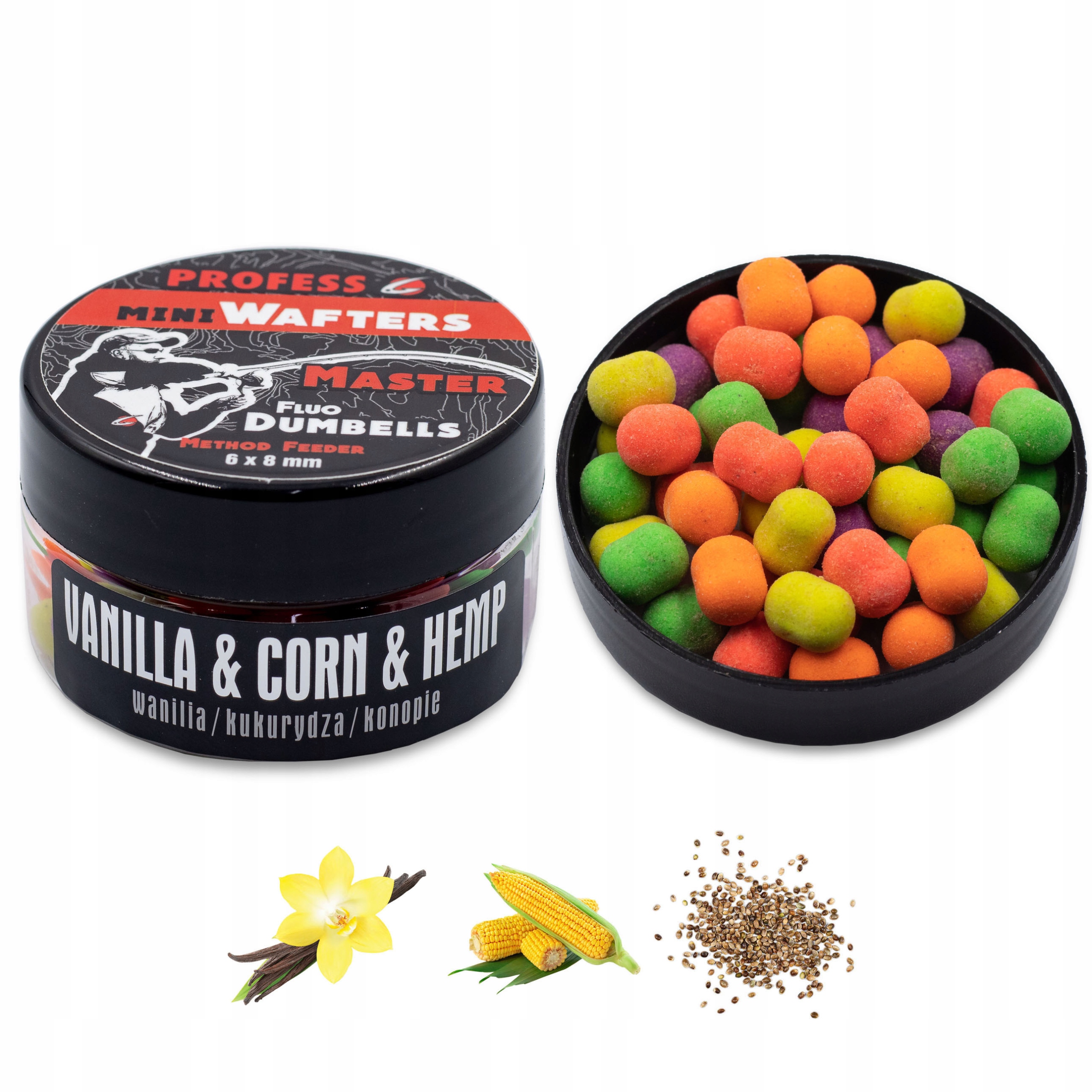 Mini Dumbells Wafters Fluo Wanilia Kukurydza Konopie 6x8 mm Profess