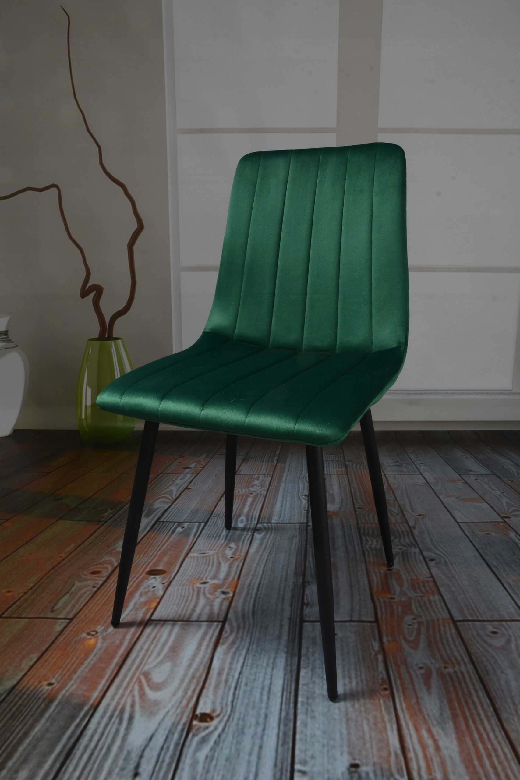 Zestaw 6 krzeseł DankorDesign AXA zieleń butelkowa Wysokość siedziska 49 cm