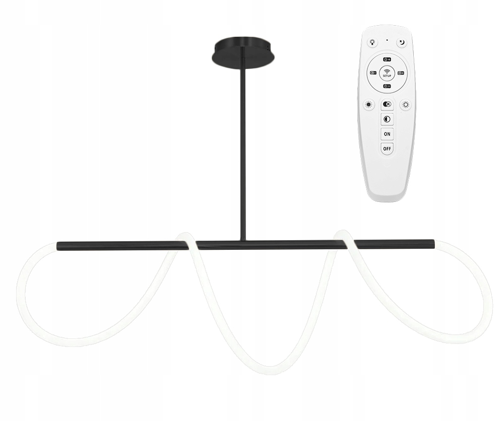 Moderná Led Závesná Stropná Lampa Biela Long Black