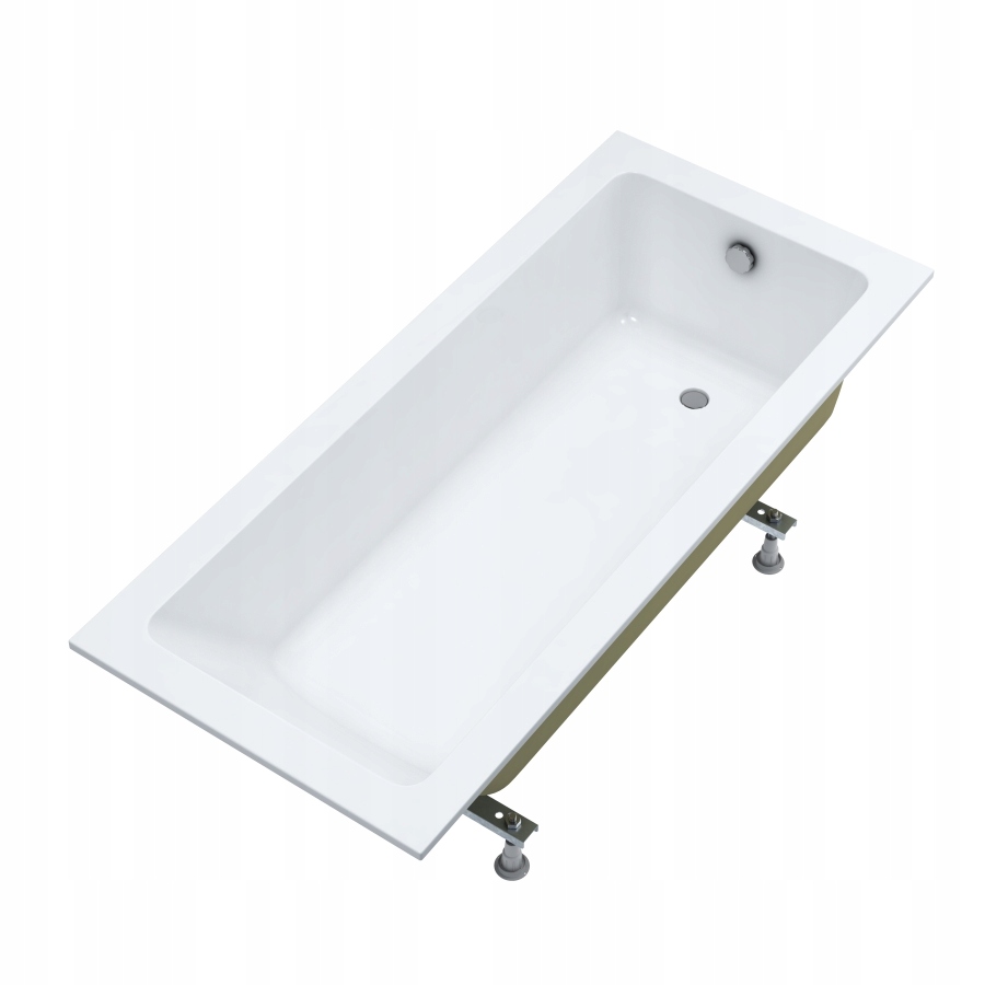 Akrylová obdélníková vana 170 x 75 cm bílá s konstrukcí Stabilsound Plus