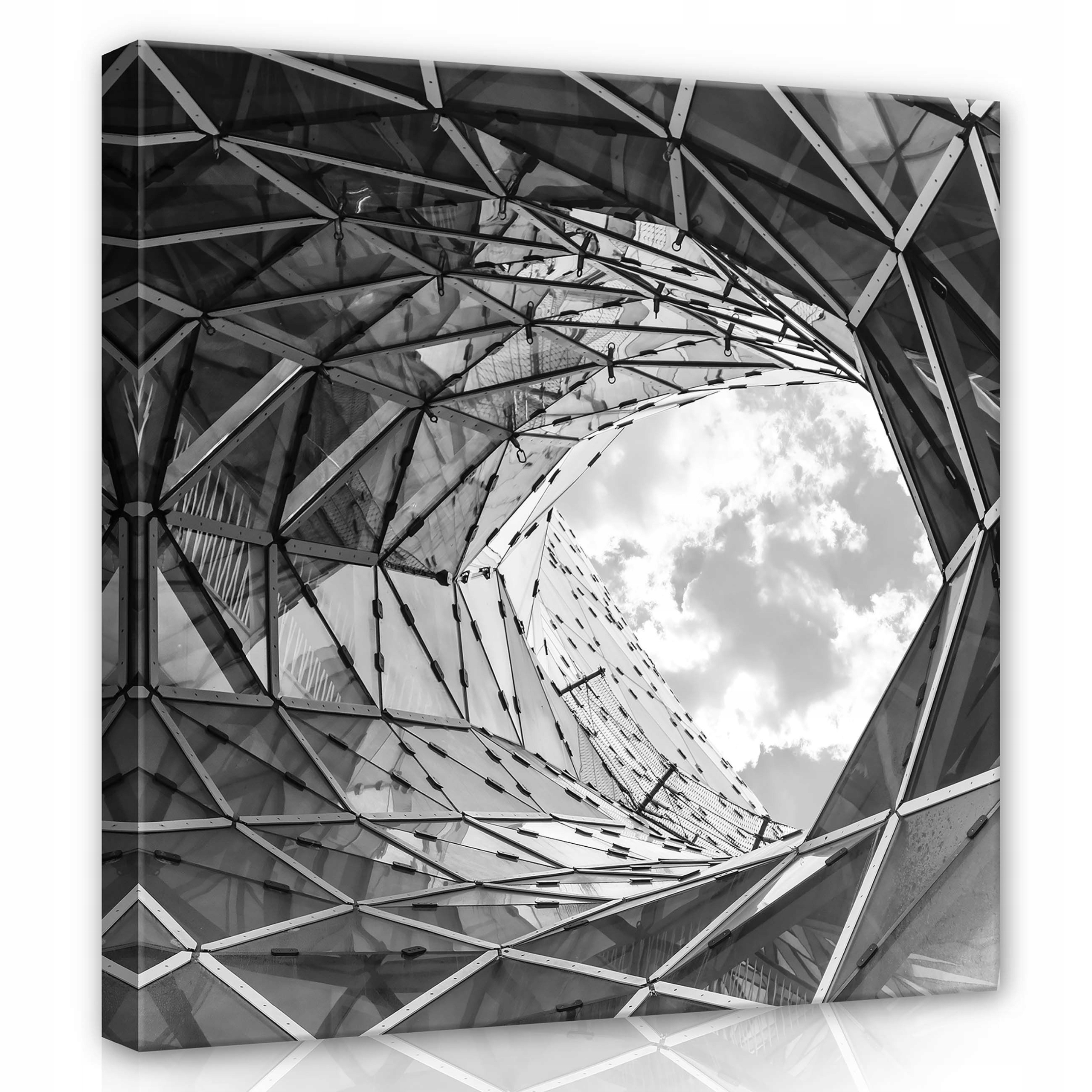 Obraz 80x80 Tunel trojrozměrná geometrie černá futuristická perspektiva