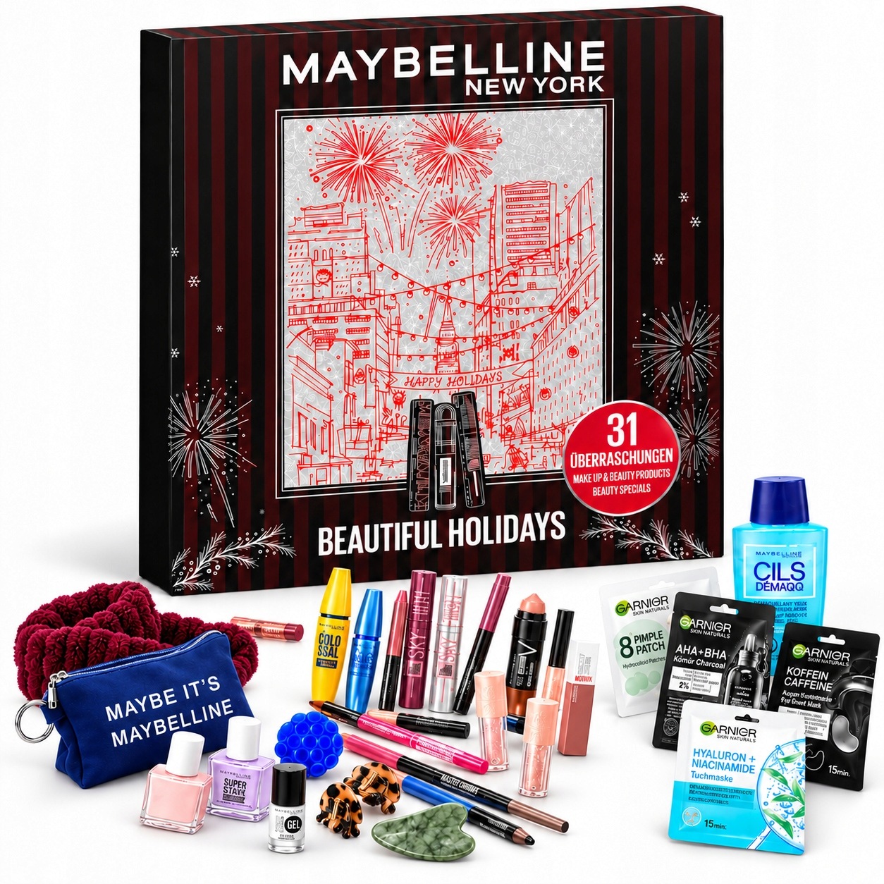 Kalendarz Adwentowy Maybelline 31 Produktów Kosmetyki Dla Kobiet