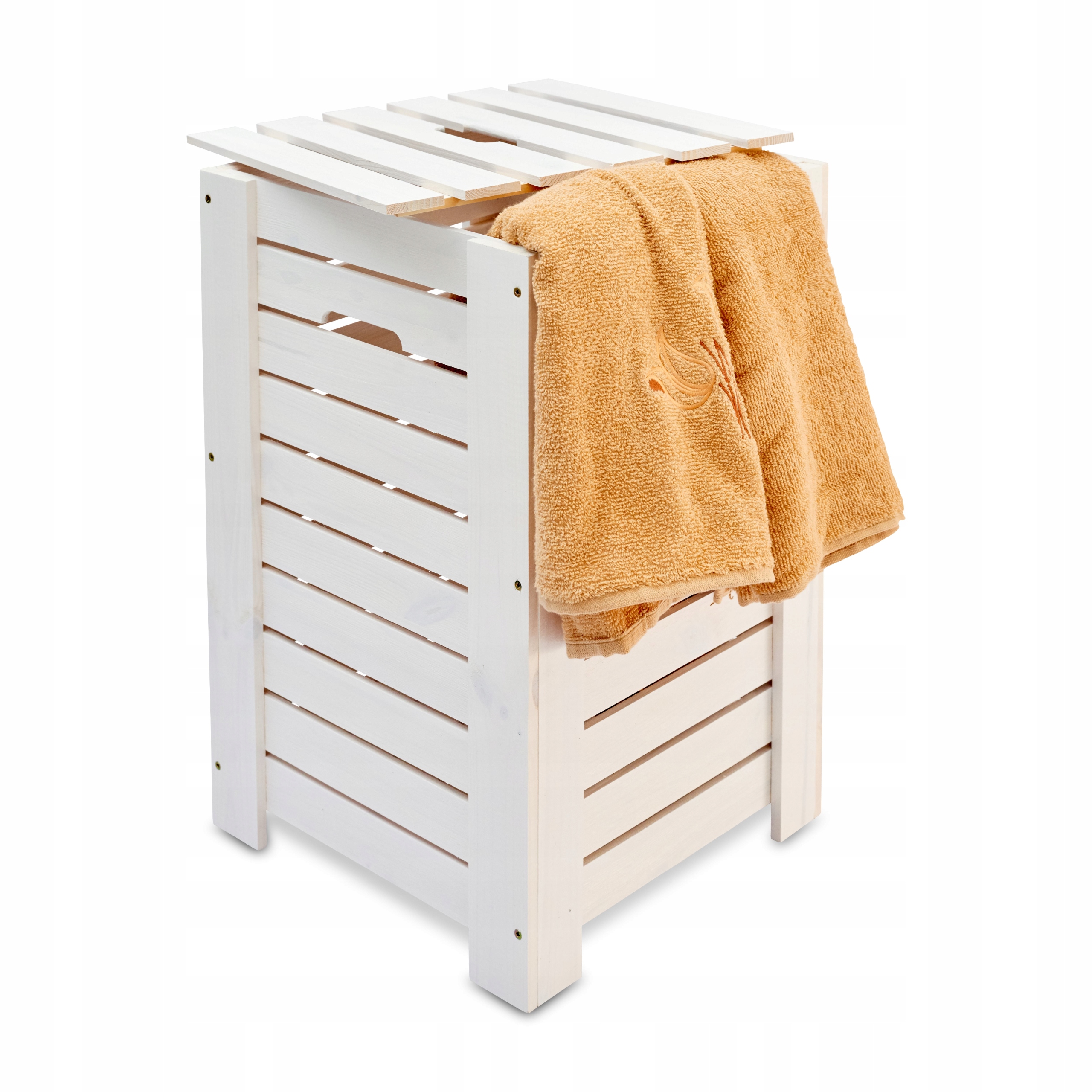 Dřevěný Koš Na Prádlo Hračky S Víkem Nádoba Sáček 67 l 35 cm