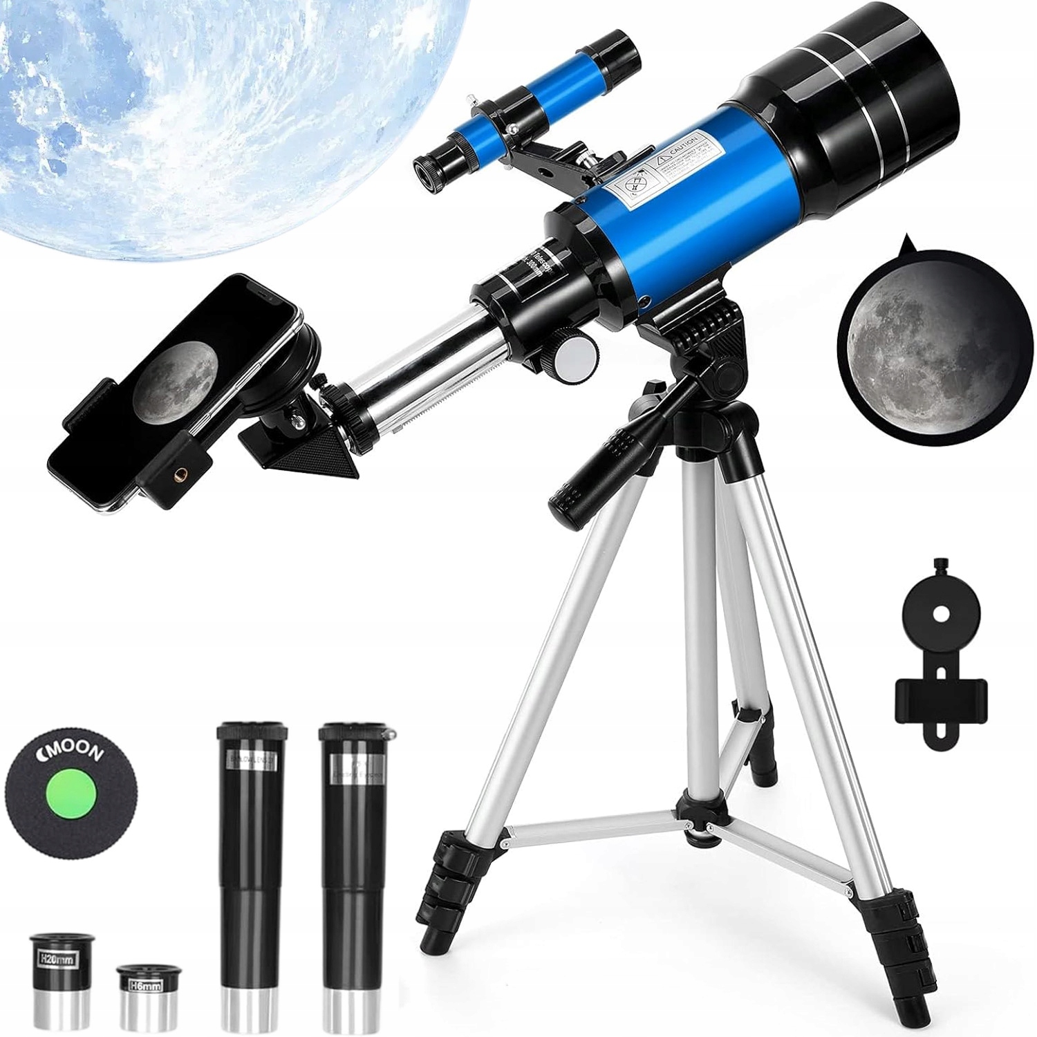 Astronomický Teleskop 70 MM 300 MM Přenosný S Nastavitelným Stativem X 150 Zoomem