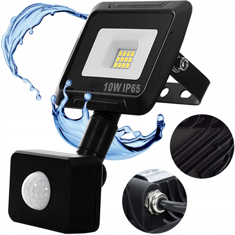 2X Halogenový Vodotěsný Led Zářič Se Senzorem Pohybu Soumraku IP65 10W