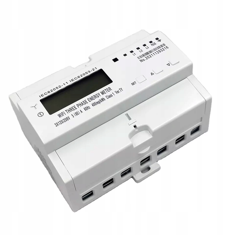 

3 Fazowy Licznik Pomiar Prądu 65A WiFi Tuya LCD