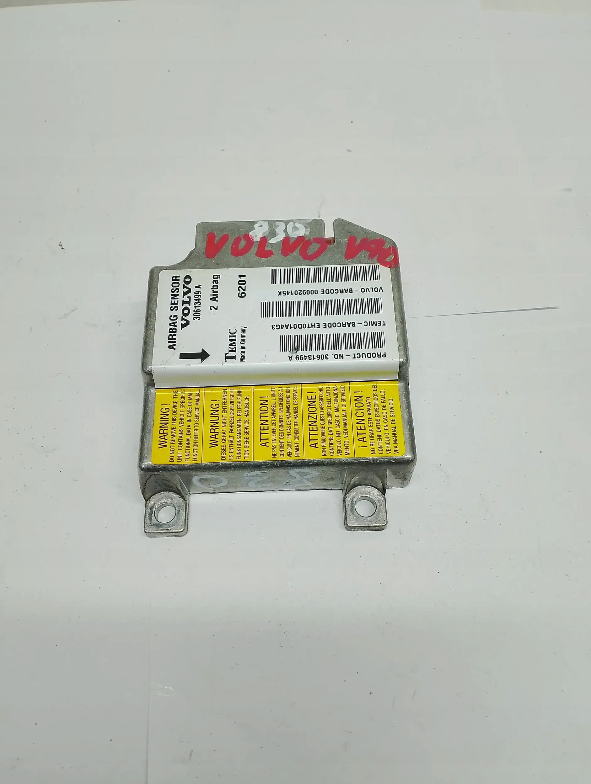 Volvo S40, V40 2000 Moduly airbag powietrznych