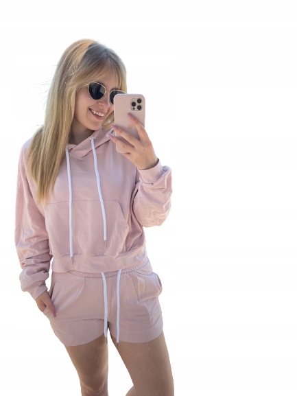 Komplet Mikina Kraťasy Soft Růžová S/36 Me Gusta