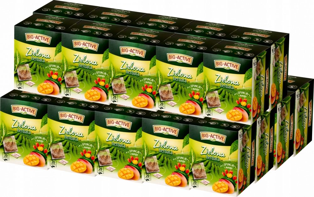Big Active herbata zielona Opuncja Mango 20 kopert x30