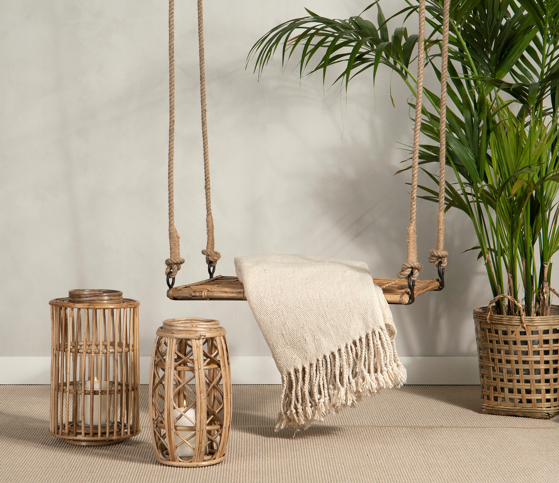 3 szt. DONICA KOSZ BAMBUSOWA styl boho NATURALNA Materiał wiklina