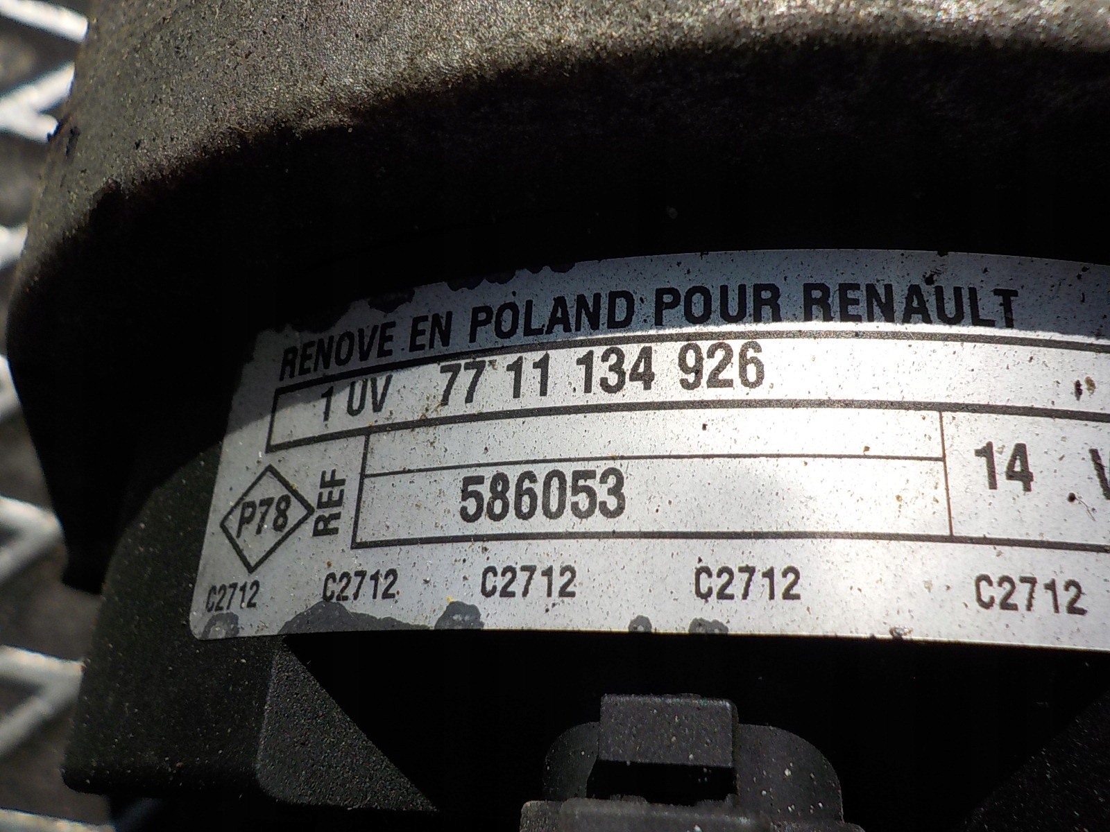 RENAULT ESPACE IV 1.9 DCI ALTERNATOR 7711134926