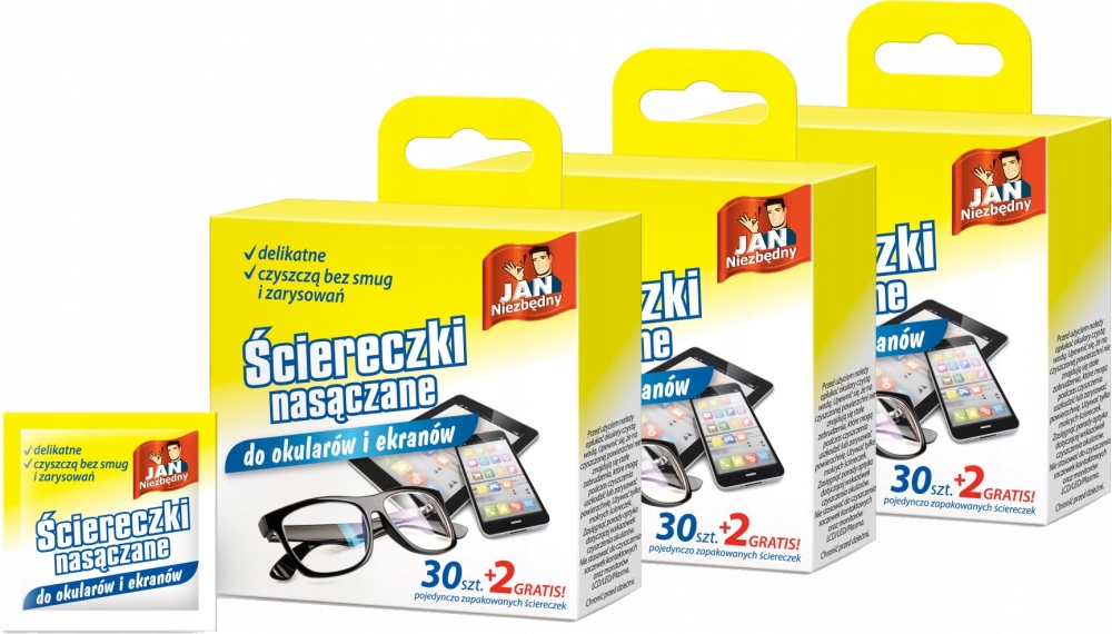 

Jan Niezbędny ściereczki do okularów ekranów x 3
