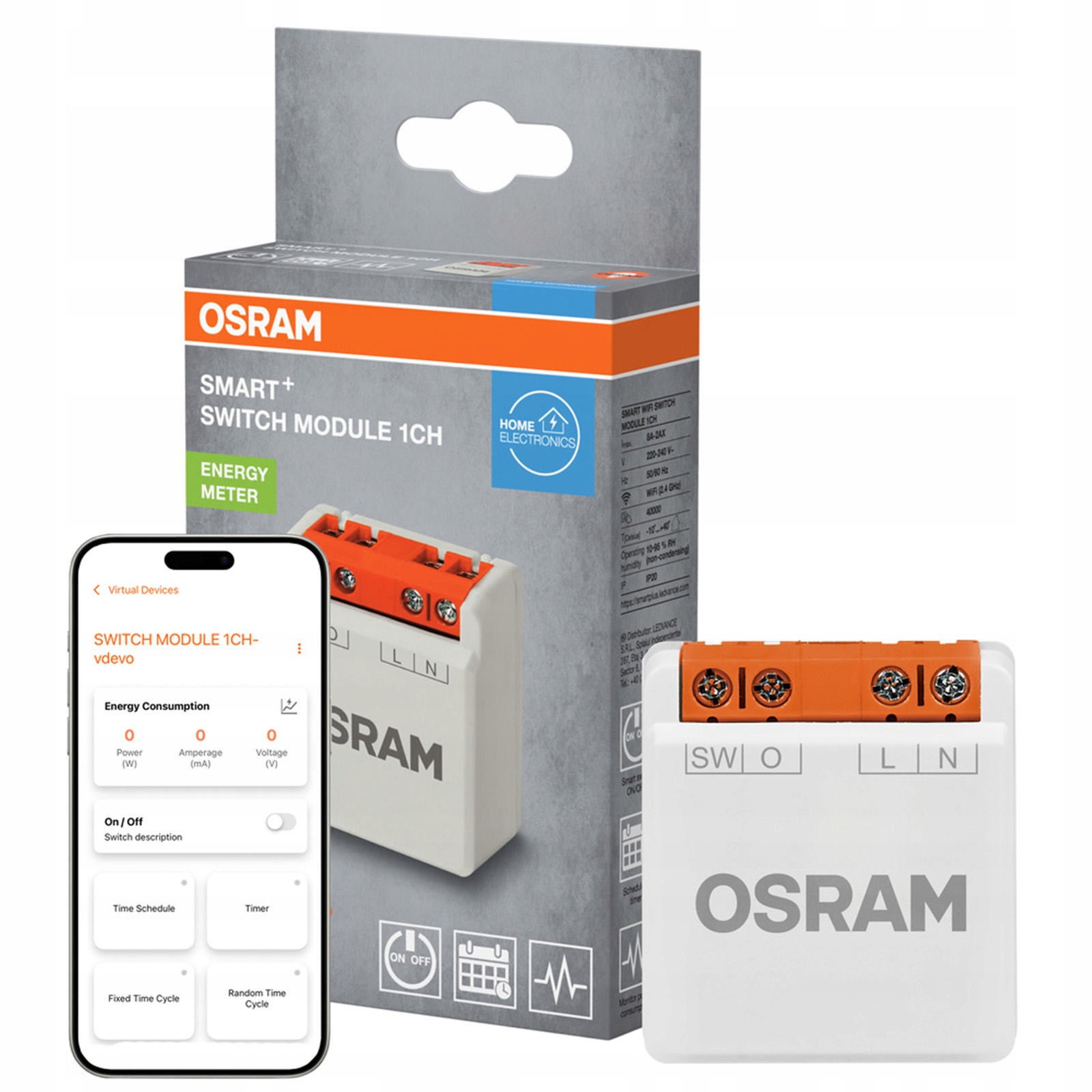 Moduł Przełącznik Inteligentny Sterownik Dwukierunkowy Osram Smart WiFi