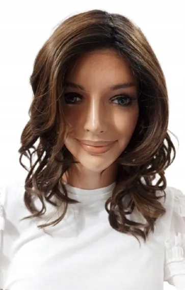 dlouhá paruka bez ofiny Samba mono lace v barvě světle hnědé s ombre Ness