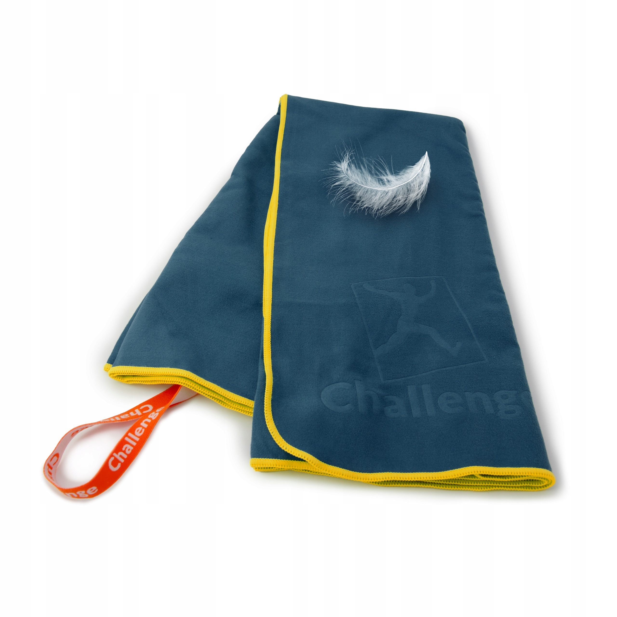 RĘCZNIK Z MIKROFIBRY 80x150 cm NIEBIESKI żółta NEW Model Challenge