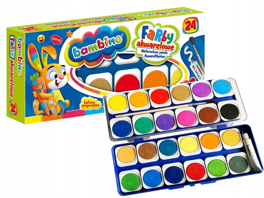 

Bambino Farby Akwarelowe 24 Kol+ pędzelek
