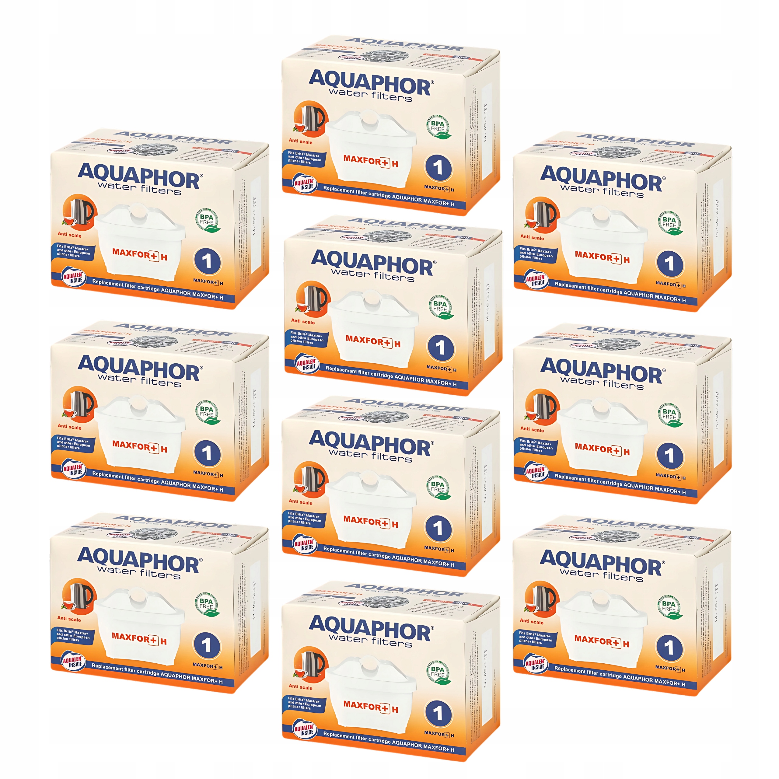 Filtry do wody zmiękczające do twardej wody Aquaphor Maxfor Plus H, 10szt.