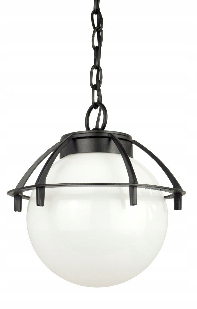 Závesná vonkajšia záhradná lampa čierna guľa 20 cm biela alebo dymová Su-ma