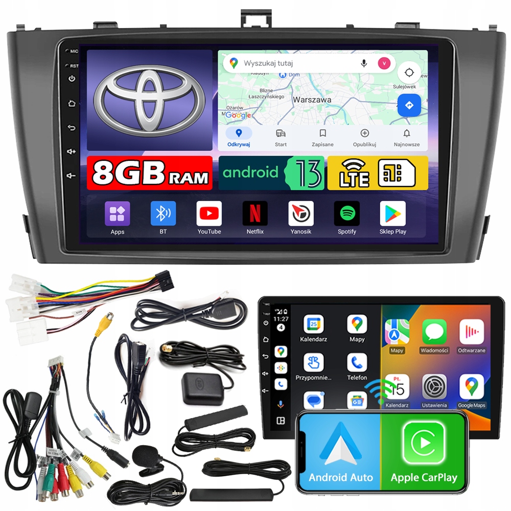 Autorádio Ncs ZQ9 Toyota Avensis 3 III 2009-2015 Android 8GB Lte