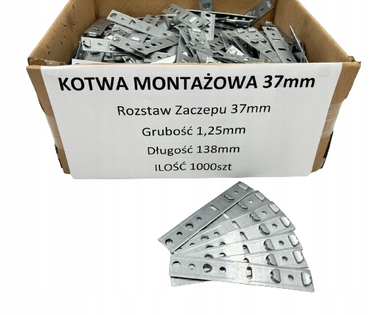 Kotvy na montáž okien Drutex Aluplast 37 mm 1000ks