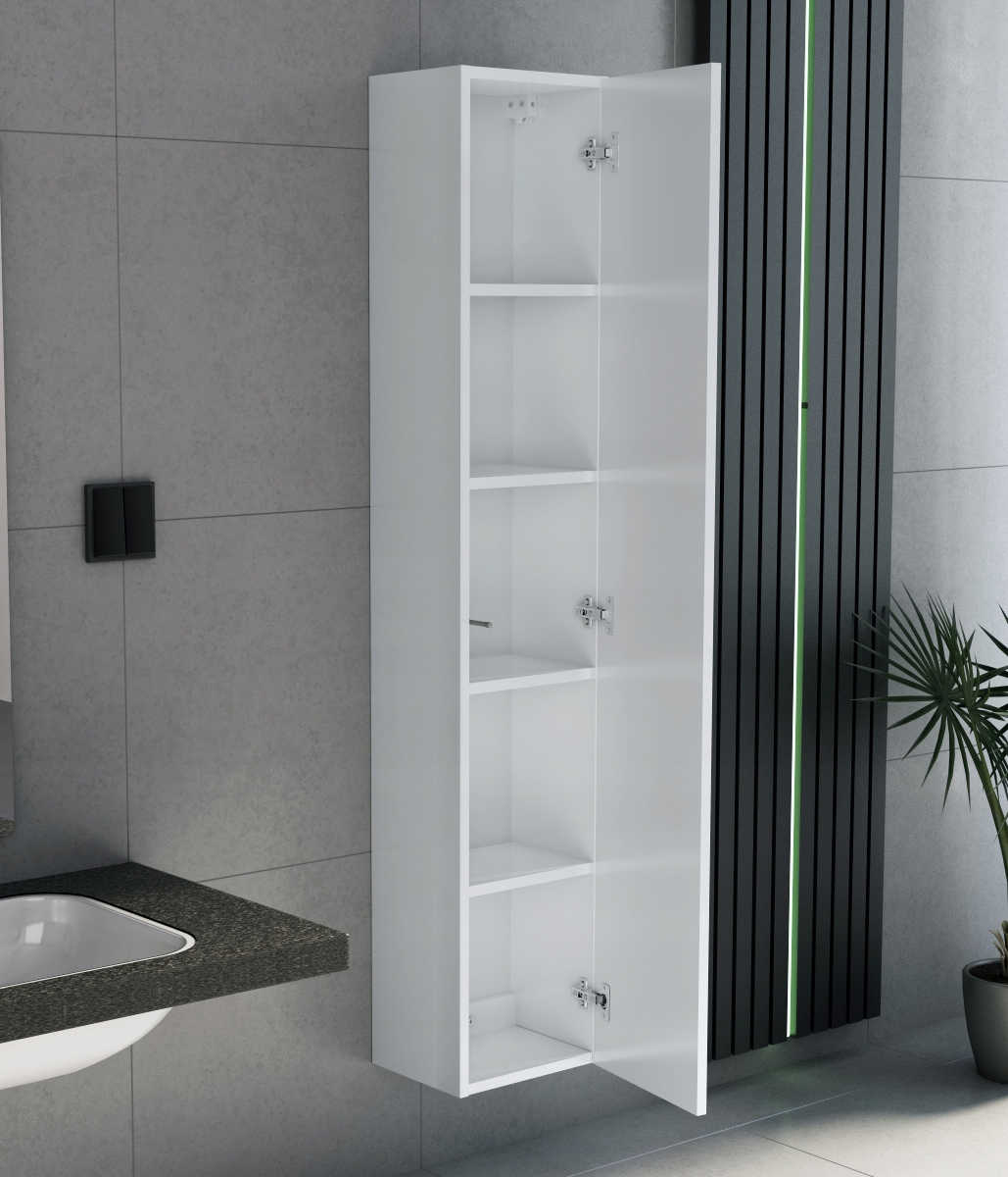 WISZĄCY SŁUPEK do łazienki 160 biały + dąb wotan Kod producenta kwadro