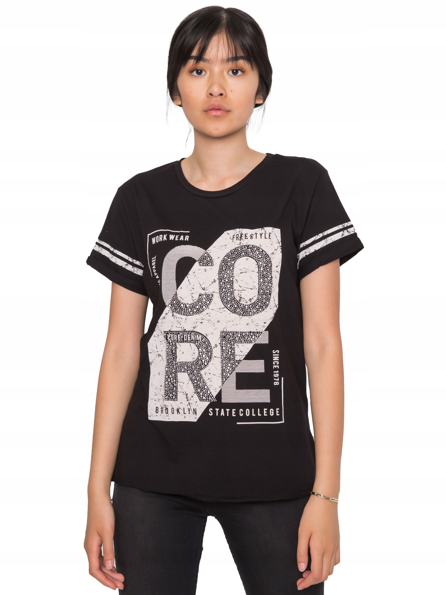 

Bawełniana Koszulka damska T-shirt nadruk - M