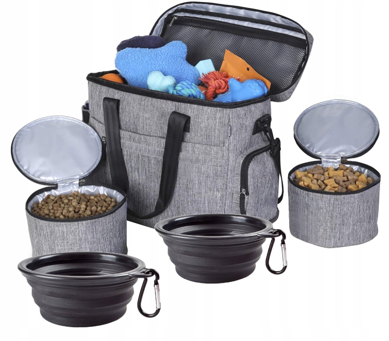 Levně Sada Cestovní taška přepravka pro psa, 4 nádoby