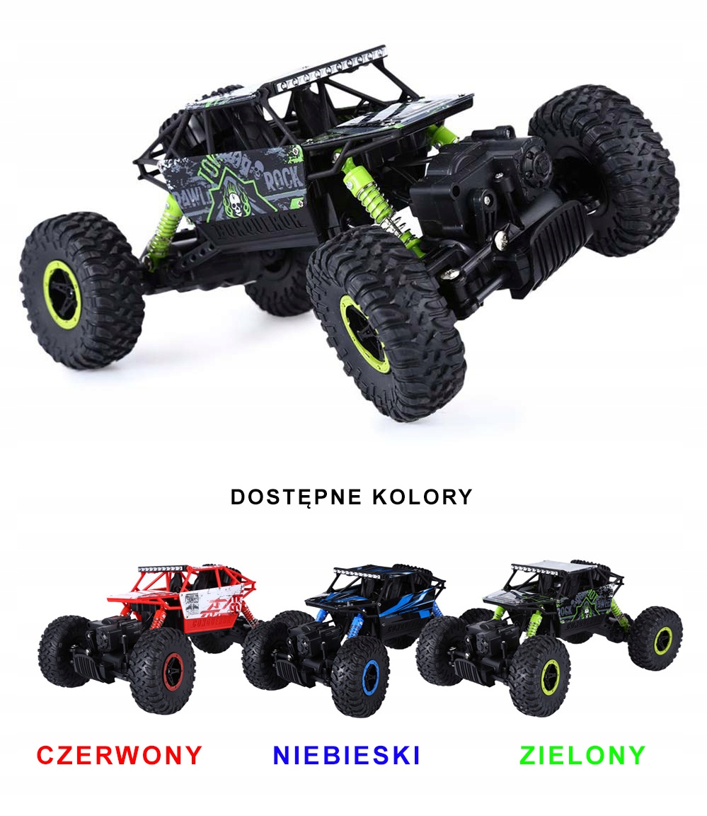 SAMOCHÓD RC ROCK CRAWLER 4x4 DWA SILNIKI AUTO TERENOWY Marka Handloteka