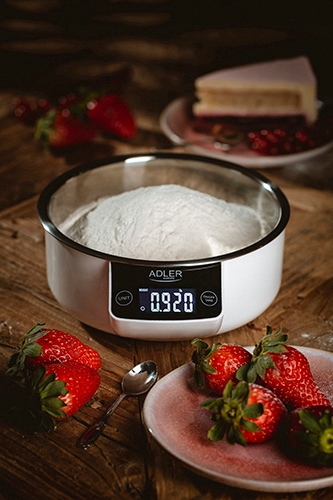 PRECYZYJNA WAGA KUCHENNA Z MISĄ ze stali LCD g/ml Kolor dominujący biały