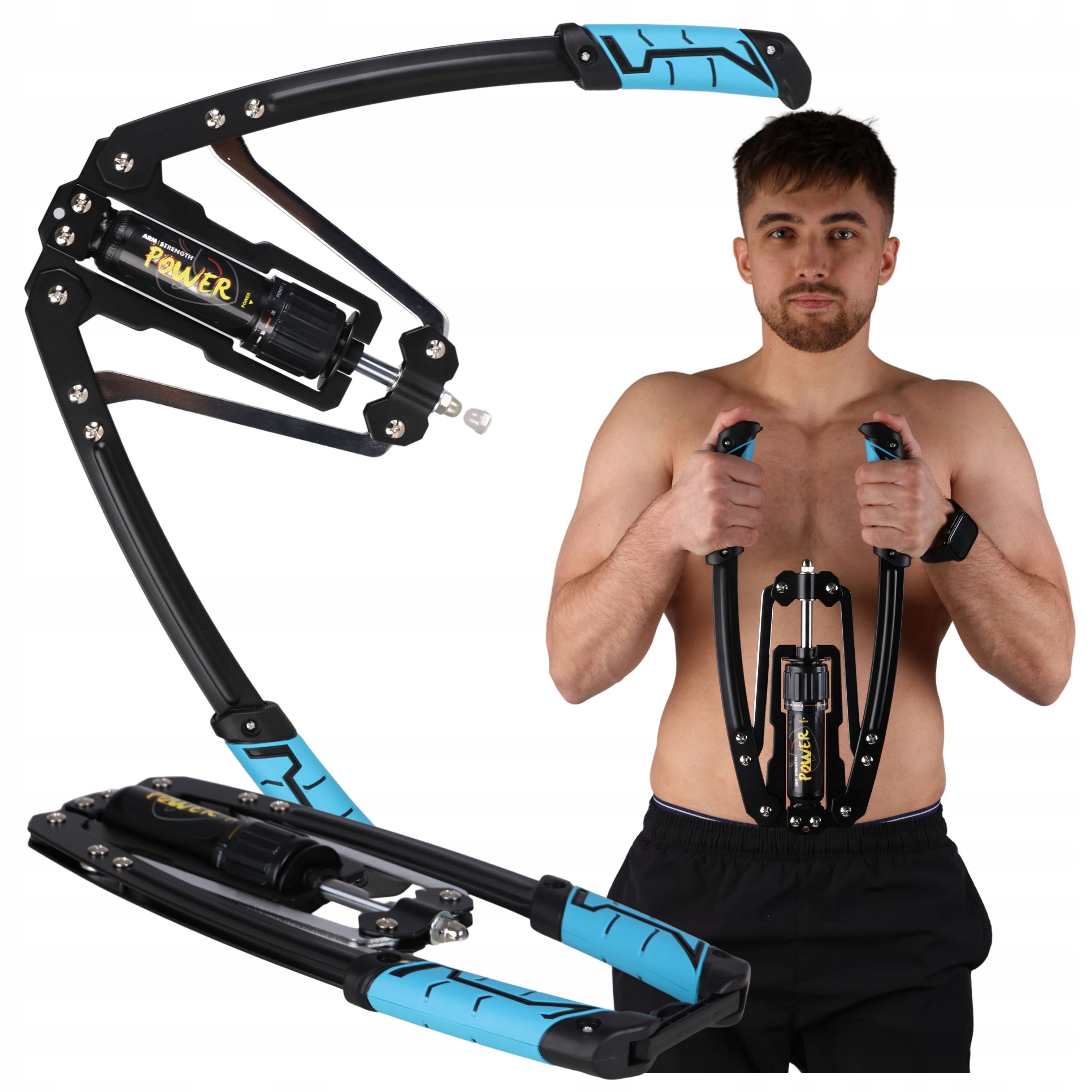 Hydraulický expandér stlačovač trenažér pro cvičení rukou 10-200 kg nastavitelný