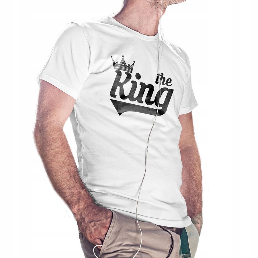 

Koszulka walentynkowa dla niego - King, biała 4XL