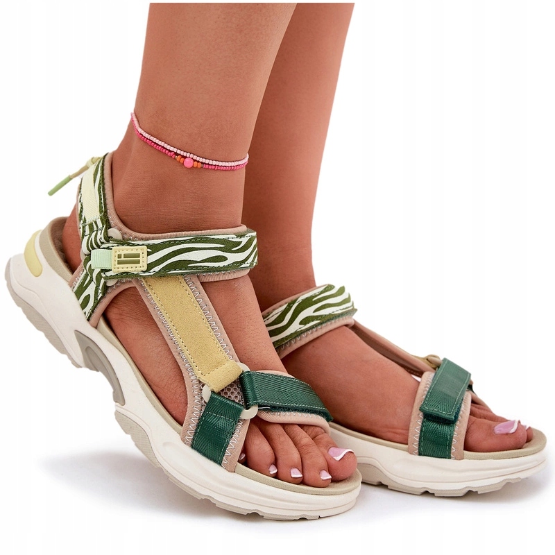 Dámské Sportovní Sandály Na Suchý Zip D.franklin DFSH406003 Zelené 39