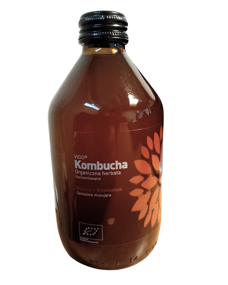 Kombucha S Malinou A Rozmarýnem Bezlepková Bio 330 ml Vigo