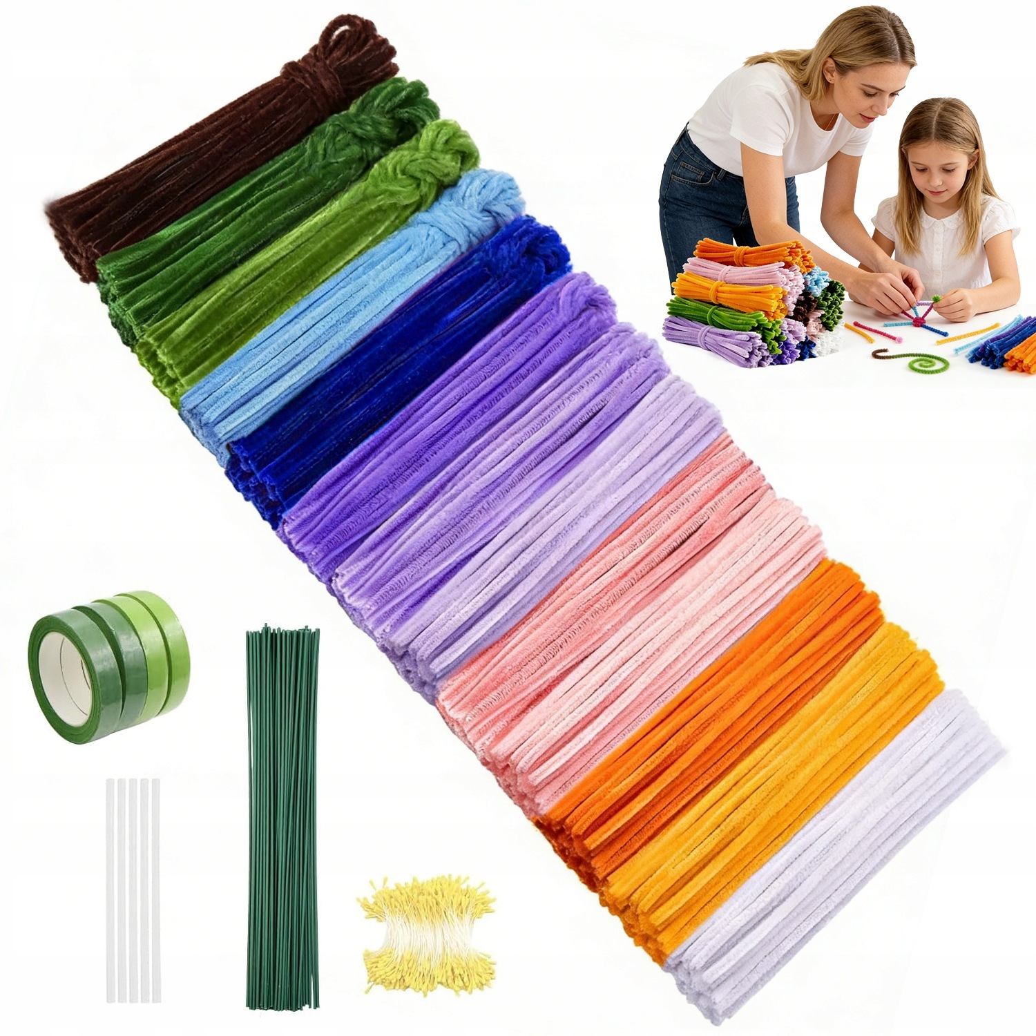 Pipe Cleaner Drátky 800 Kusů 13 Barev Pro Vytváření Květin A Ozdob