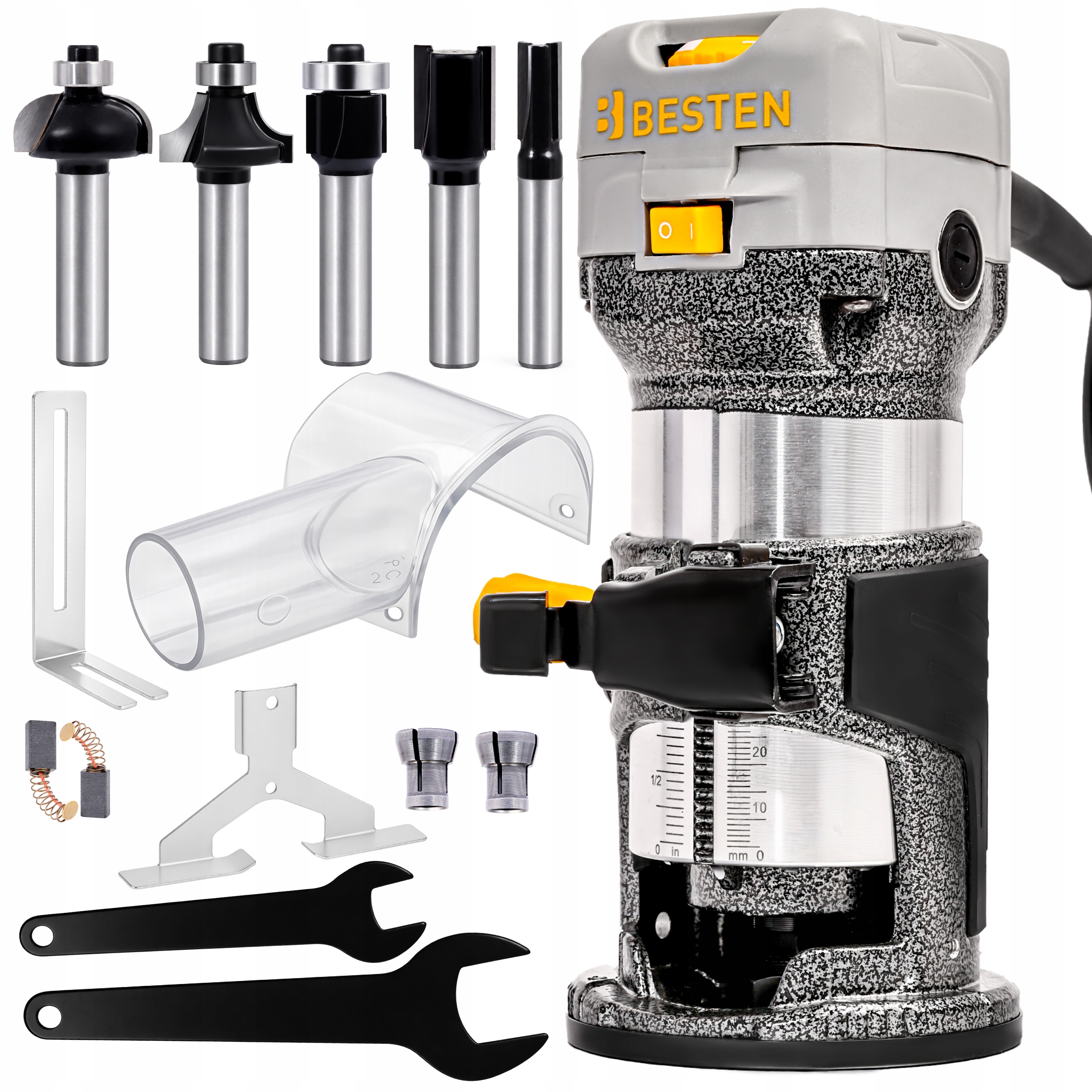 Frezarka do drewna górnowrzecionowa ręczna elektryczna Frezy 800W Besten