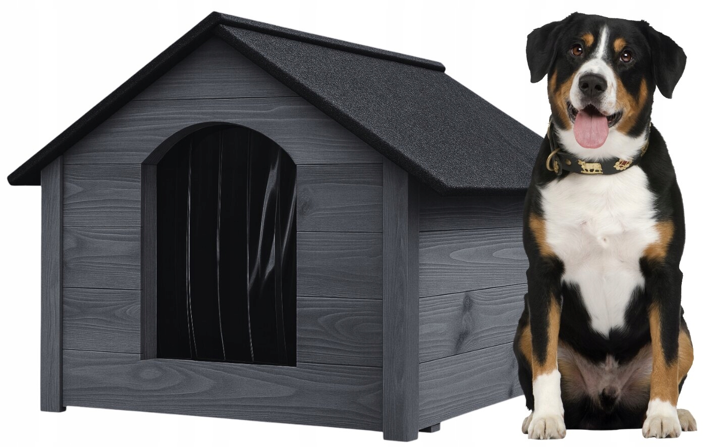 Buda Drewniana Ocieplana Dla Psa Premium XL Duża 103x71x85 Heban
