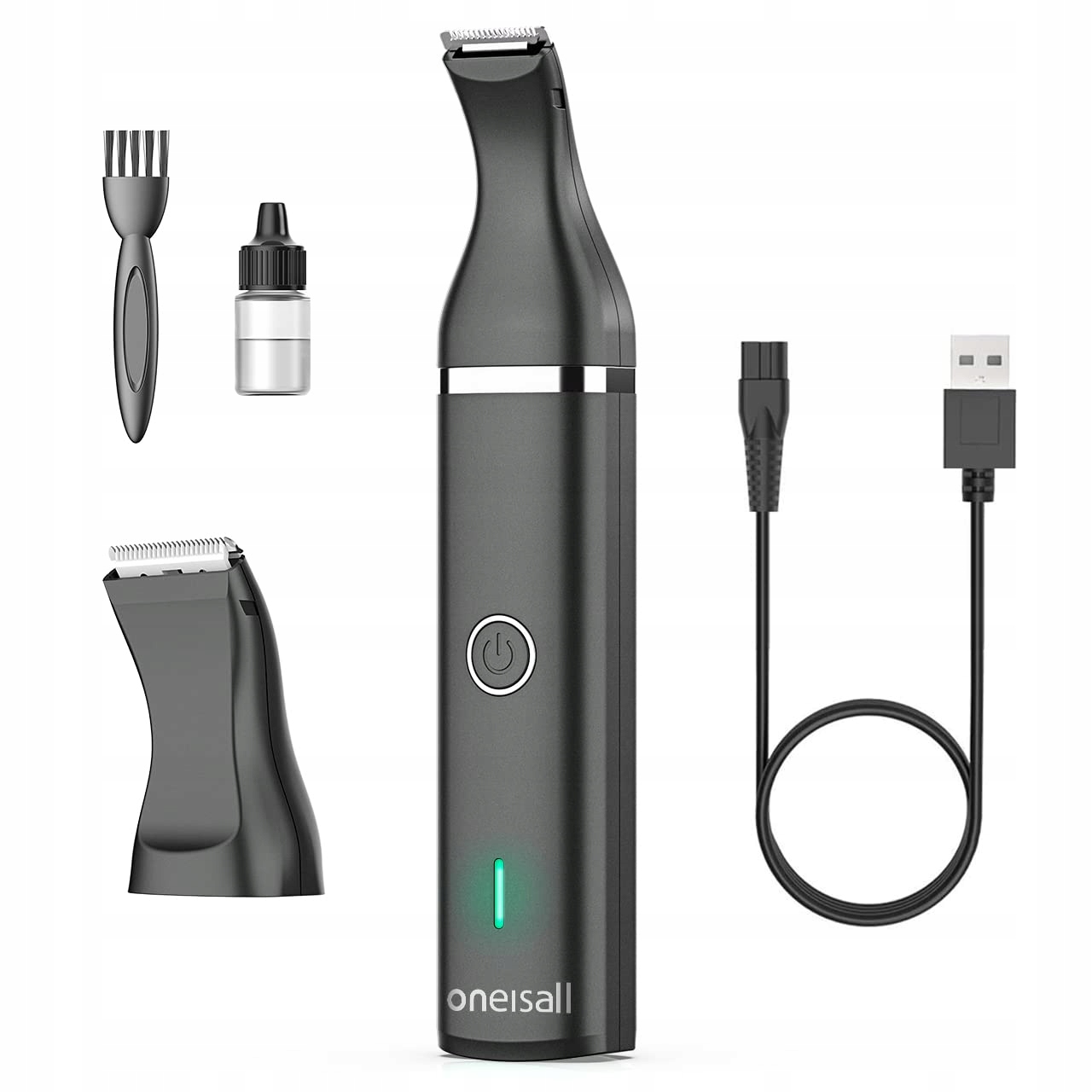 Levně Oneisall Strojek na stříhání psů a koček, tichý, zastřihovač tlapek, černý