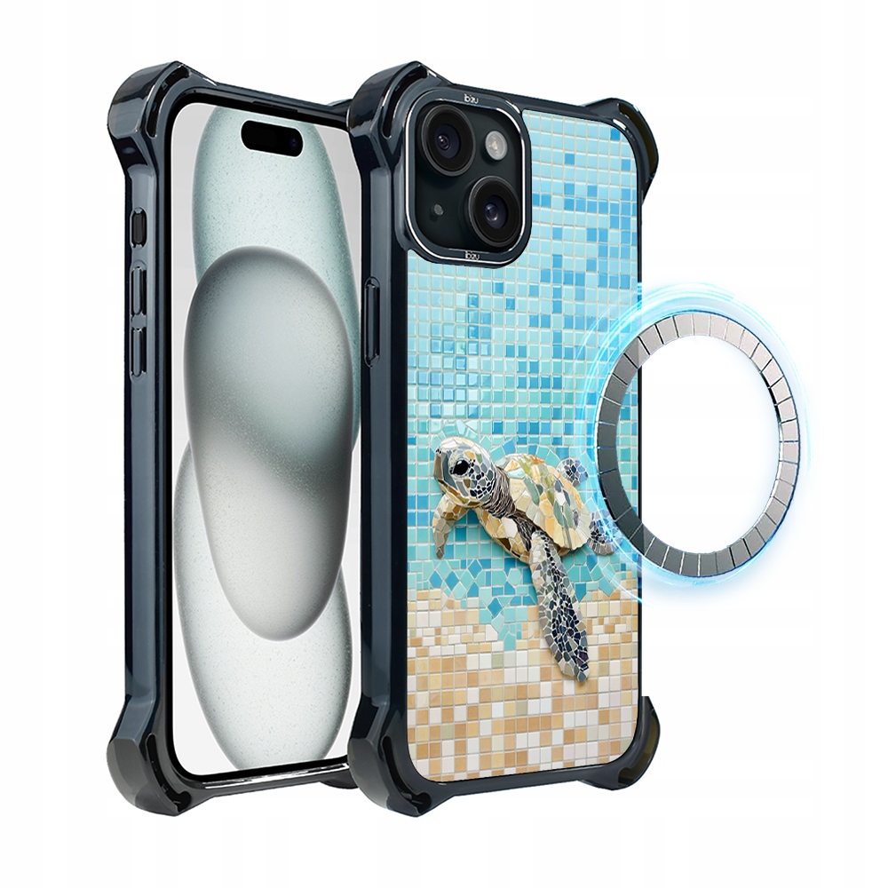 Pouzdro pro iPhone 15 Plus Ibizu DropGuard Ultra s MagSafe, želva Caretta
