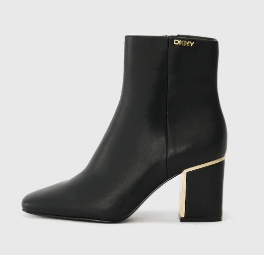 Dkny Cianna Kotníkové Boty černé na podpatku s přídavkem zlata vel.