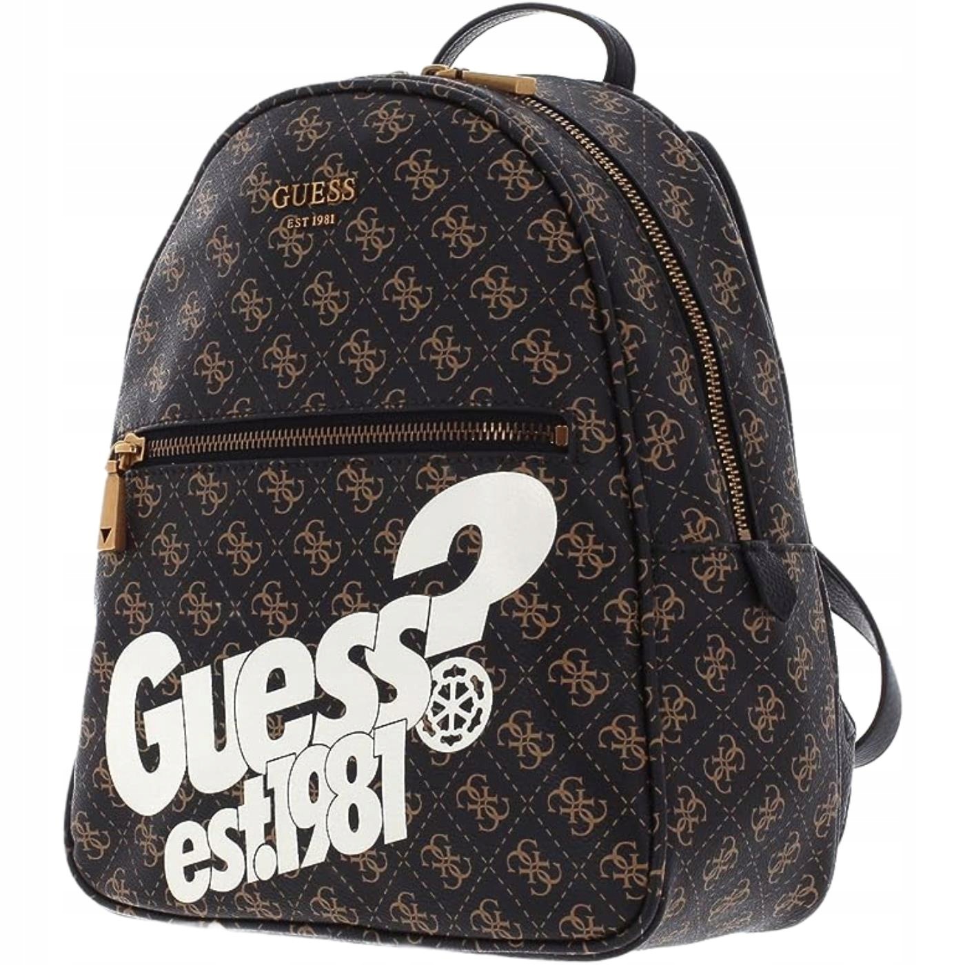 Školní batoh Guess Vikky Černý HWSZ6995320 s logem na zip, syntetický
