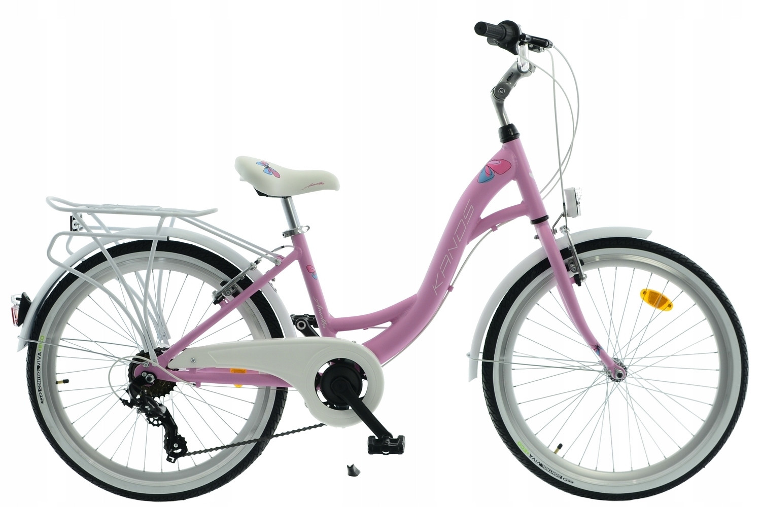 Rower 24 Kands Amelka różowo-biały mat R14 wzrost 125-143 cm 2025