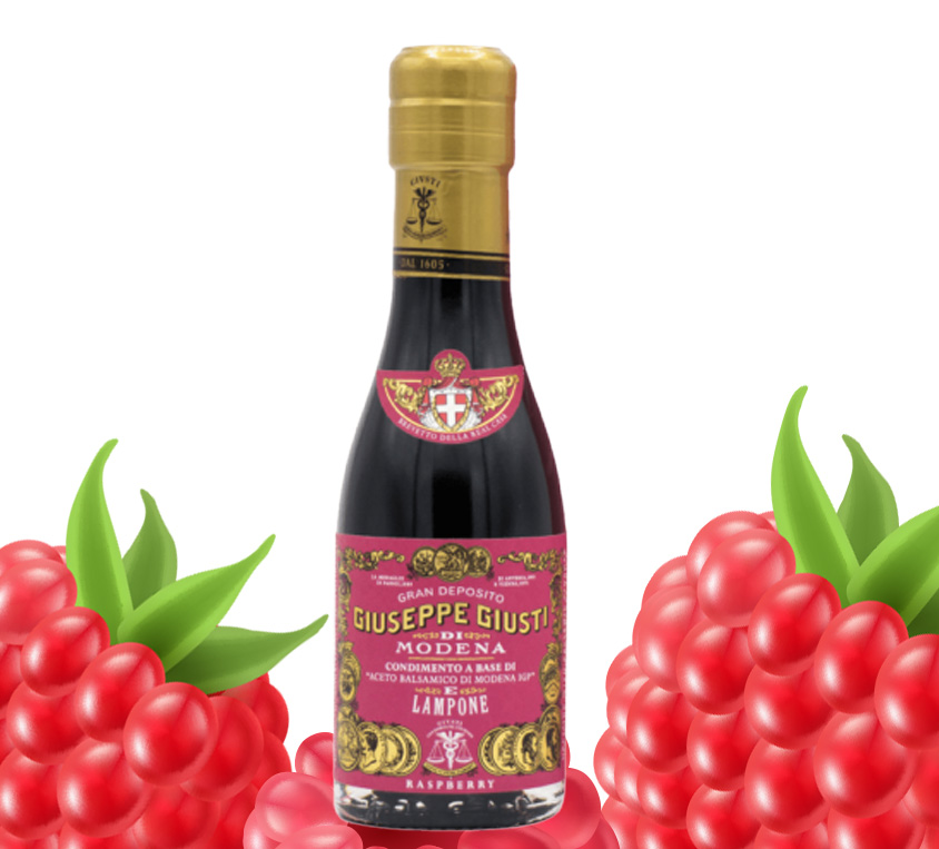 Balzamikový ocet Balsamico Giusti s malinami Krémový malinový ocet z Itálie