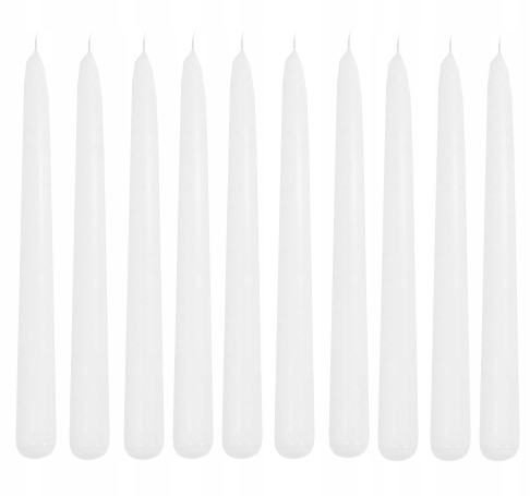 świeca 10szt. stożek barwiona biała 30cm | ST30N18 — 2